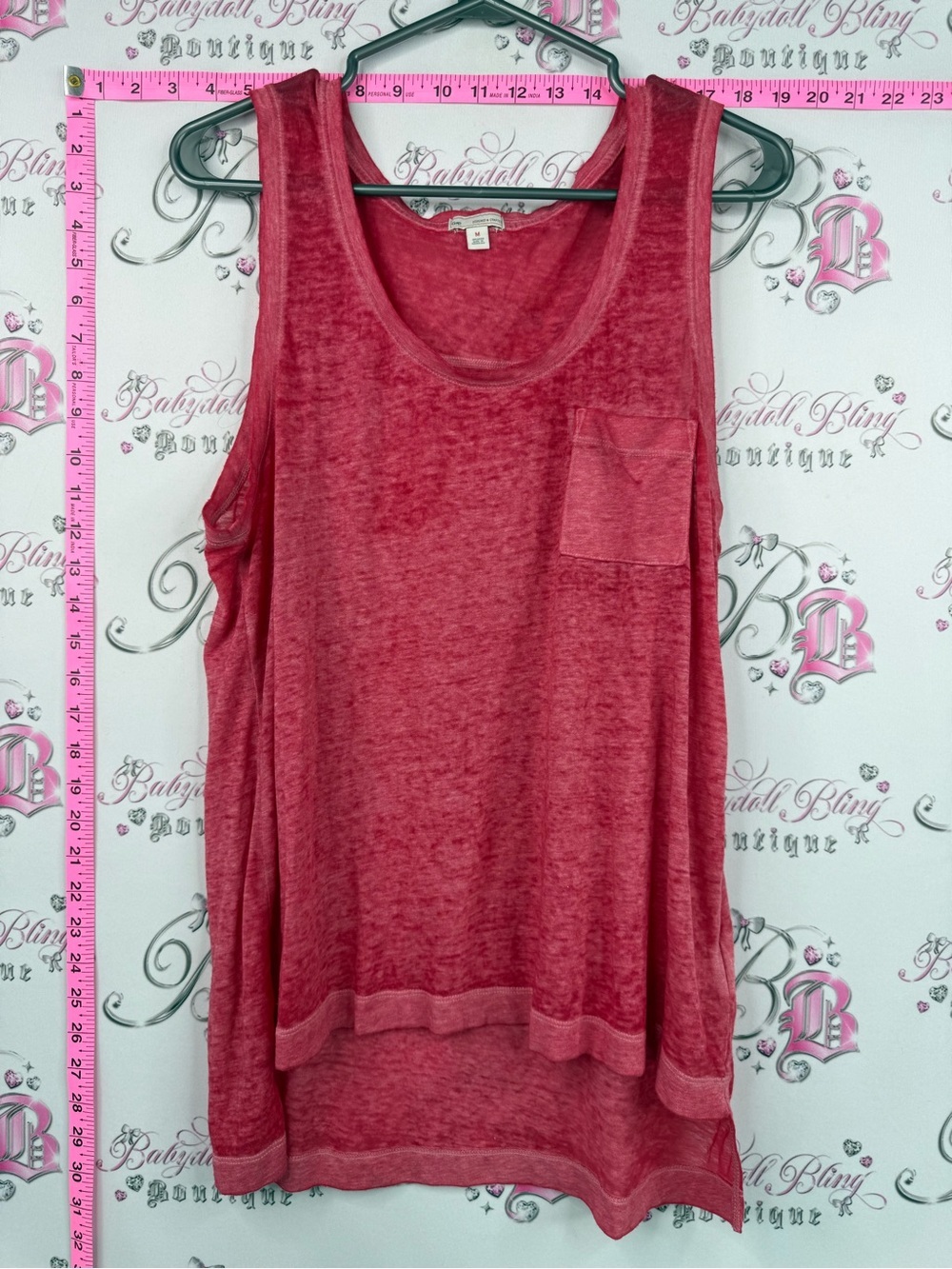 Gap tank top red pink  Sleeveless Pocket Tank Top - Red